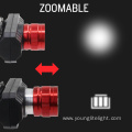 Adjustable angle aluminum zoomable rechargeable led headlamp